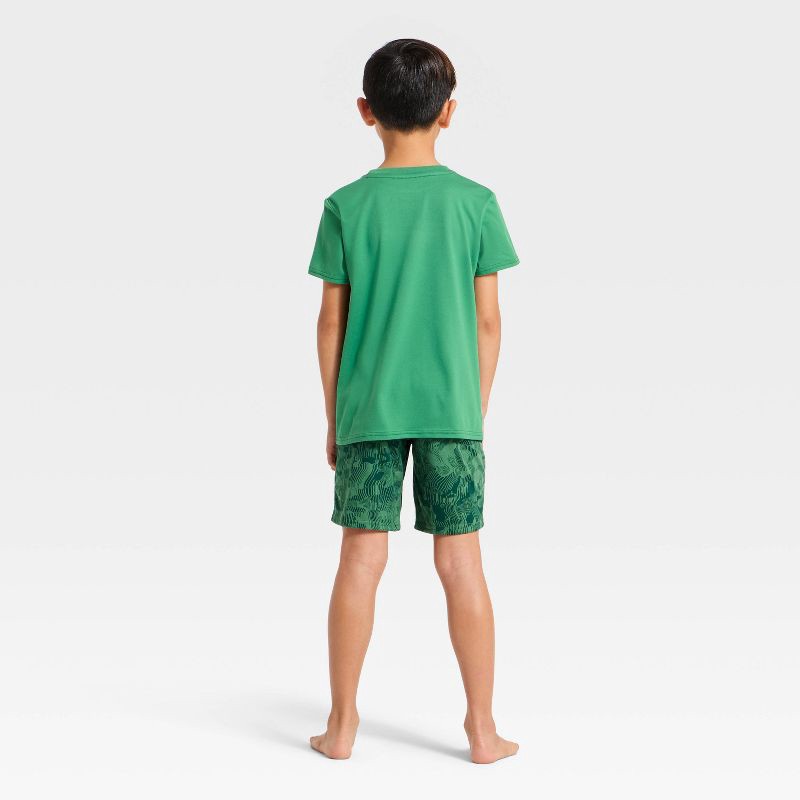 slide 2 of 4, Boys' 2pc Dinosaur T-Shirt and Shorts Pajama Set - Cat & Jack™ Green S, 2 ct