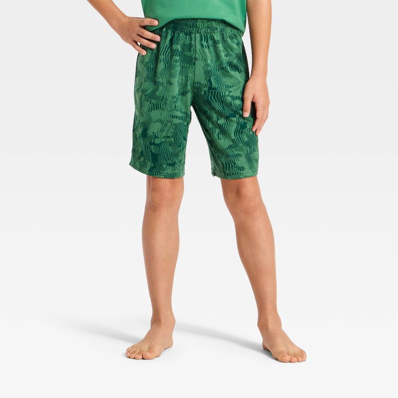 slide 4 of 4, Boys' 2pc Dinosaur T-Shirt and Shorts Pajama Set - Cat & Jack™ Green S, 2 ct