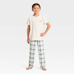 Boys' 3pc Alligator Short Sleeve Pajama Set - Cat & Jack™ White/Green S
