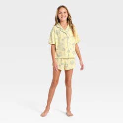 Girls' Breakfast Food Button-Down Pajama Set - art class™ Yellow S