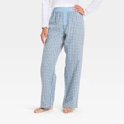 Girls' Plaid Pajama Pants - art class™ Light Blue M