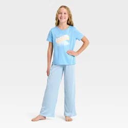 Girls' 3pc Dreamer Short Sleeve Pajama Set - Cat & Jack™ Blue XS