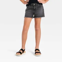 Girls' Mid-Rise Cutoff Jean Shorts - Cat & Jack™ Black L