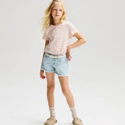 Girls' Mid-Rise Cutoff Jean Shorts - Cat & Jack™ Light Wash L