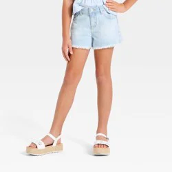 Girls' Mid-Rise Cutoff Jean Shorts - Cat & Jack™ Light Wash XL