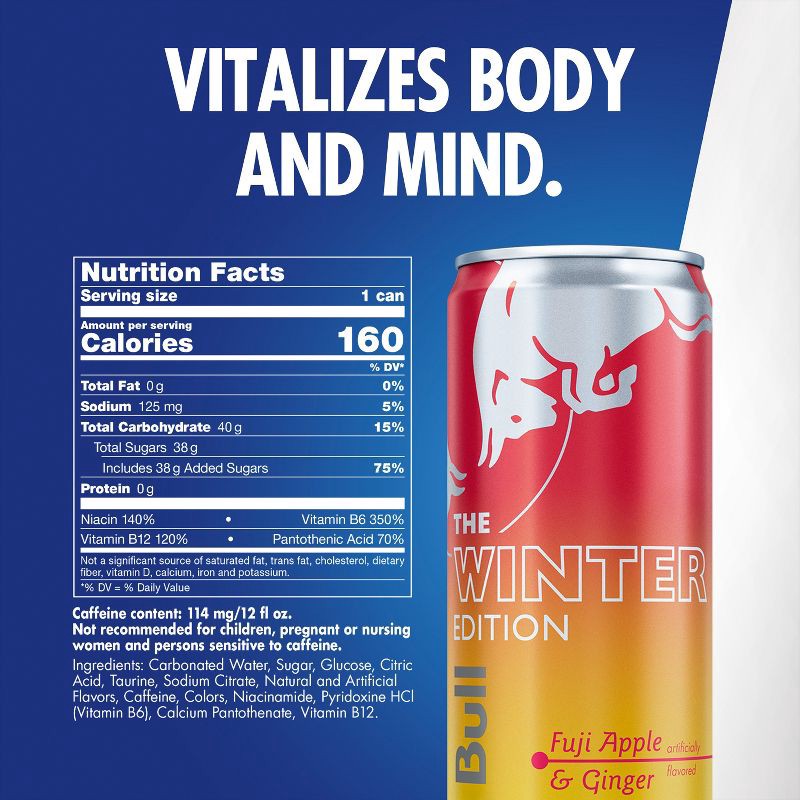 slide 2 of 8, Red Bull Winter 2025 Edition Energy Drink - 12 fl oz Can, 12 fl oz