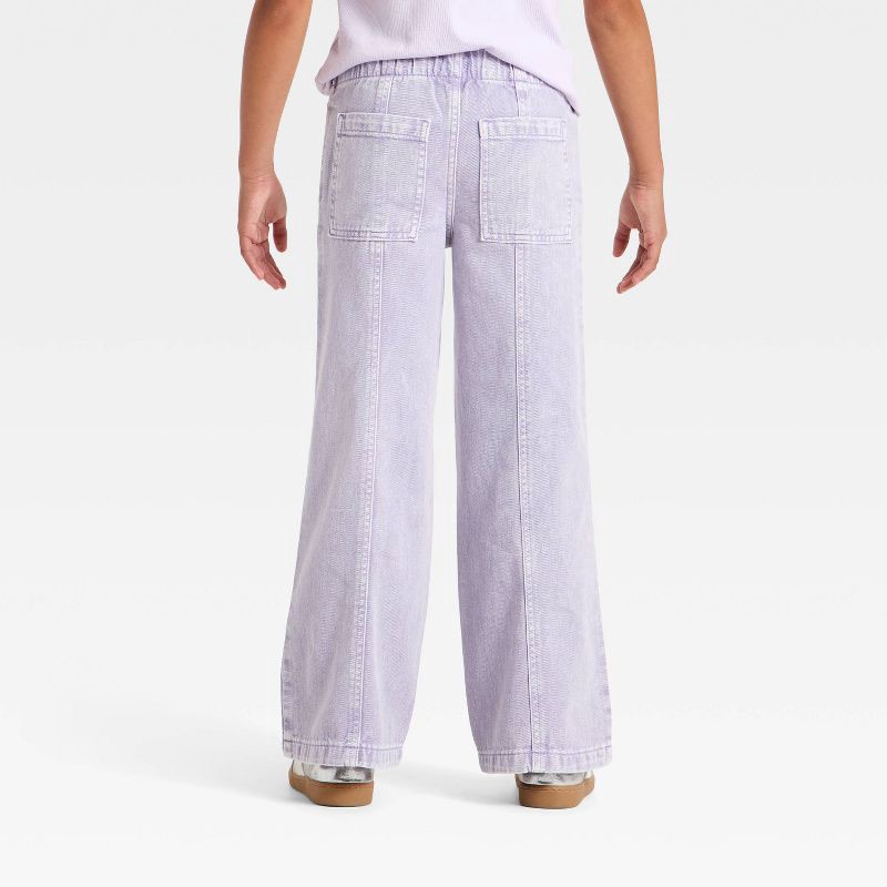 PURPLE ホワイト スリムフィットデニム 29 Girls' Mid-Rise Pull-On Wide-Leg Jeans - Cat & Jack™ Purple 8 | Shipt