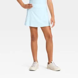 Girls' Light Mid-Rise Core Woven Skort - All In Motion™ Light Blue L