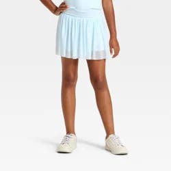 Girls' Mesh Pleated Skort - All In Motion™ Light Blue M