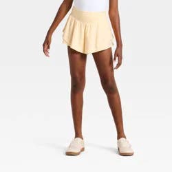 Girls' Flutter Shorts - All In Motion™ Yellow XS