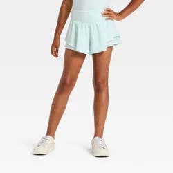 Girls' Flutter Shorts - All In Motion™ Mint Green L