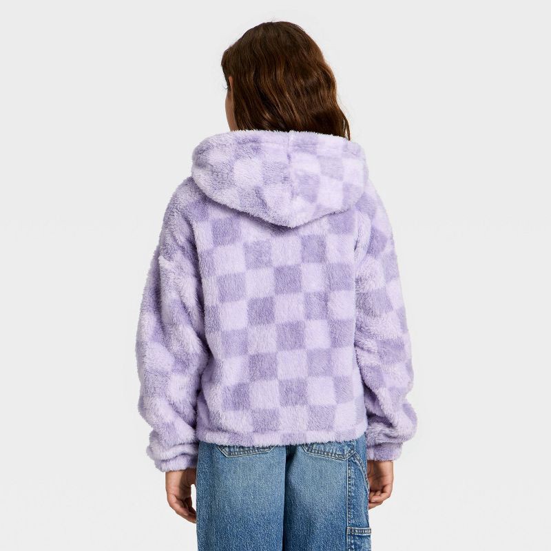 slide 3 of 4, Lilo & Stitch Girls' Stitch and Angel Woobie Fleece Hooded Zip-Up Sweatshirt - Purple XS, 1 ct