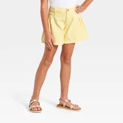 Girls' Mid-Rise Flowy Jean Shorts - Cat & Jack™ Yellow L