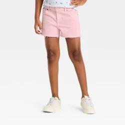 Girls' Mid-Rise Cutoff Jean Shorts - Cat & Jack™ Pale Pink S