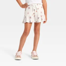 Girls' Tiered Knit Butterfly Skort - Cat & Jack™ Cream XL