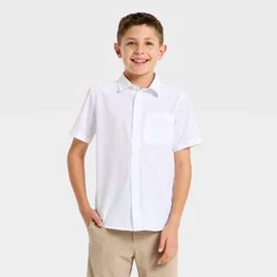 Boys' Textured Woven Shirt - All In Motion™ White XS