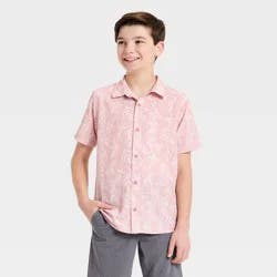 Boys' Textured Woven Shirt - All In Motion™ Pink S