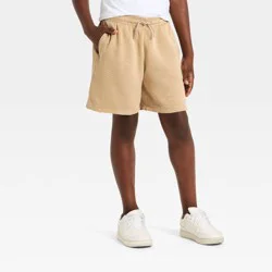 Boys' ' At the Knee' French Terry Shorts - All In Motion™ Light Taupe XL