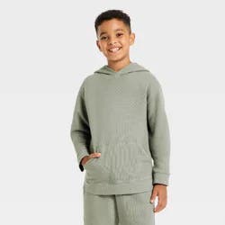 Boys' French Terry Hooded Pullover Sweatshirts - All In Motion™ Gray L