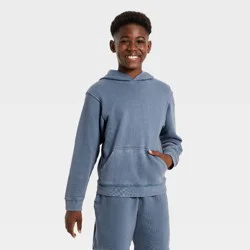 Boys' French Terry Hooded Pullover Sweatshirts - All In Motion™ Blue S