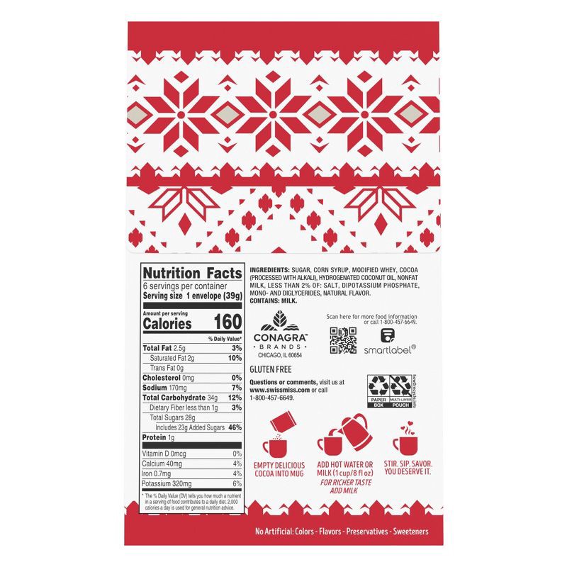 slide 5 of 5, Swiss Miss Milk Chocolate Flavor Hot Cocoa Mix - 8.28oz/6ct, 8.28 oz, 6 ct