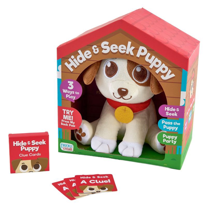 slide 1 of 7, Chuckle & Roar Hide & Seek Puppy Interactive Plush Toy with Sounds - Kids Electronic Game Ages 3+, 1 ct