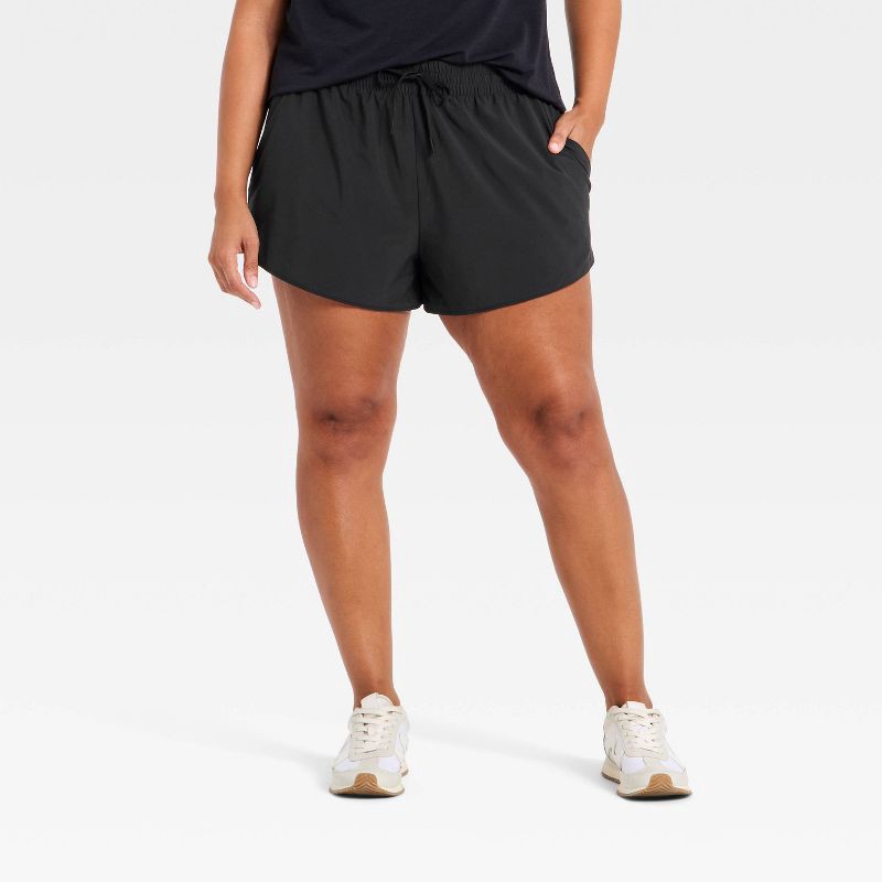 slide 4 of 5, Women's Active Light All Activity Woven Shorts 3" - All In Motion™ Black XL, 1 ct
