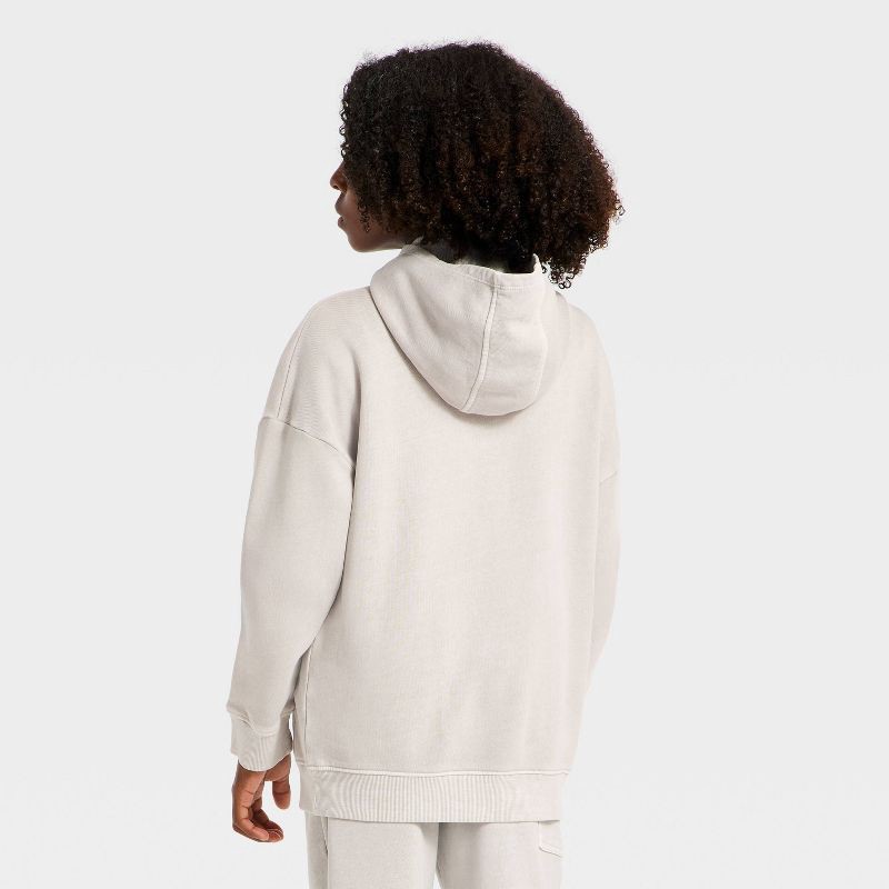 slide 3 of 4, Boys' Fleece Hoodie Sweatshirt - Cat & Jack™ Stone Gray XS, 1 ct