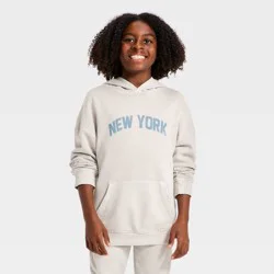 Boys' Fleece Hoodie Sweatshirt - Cat & Jack™ Stone Gray XS