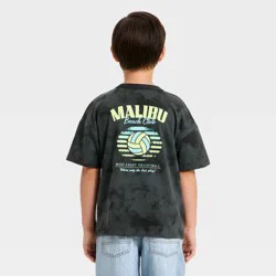 Boys' Short Sleeve 'Malibu' Graphic T-Shirt - Cat & Jack™ Charcoal Gray M