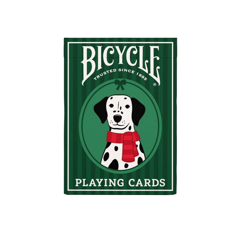 slide 3 of 7, Bicycle Dalmatians Green Playing Cards, 1 ct