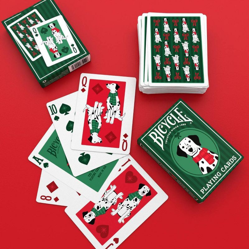 slide 5 of 7, Bicycle Dalmatians Green Playing Cards, 1 ct