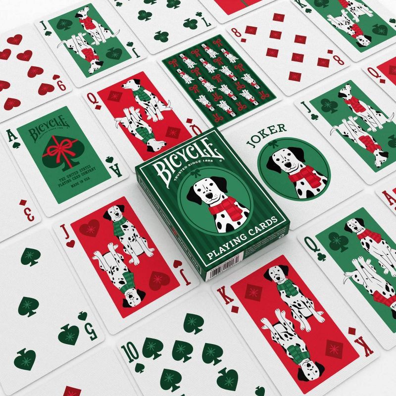 slide 6 of 7, Bicycle Dalmatians Green Playing Cards, 1 ct