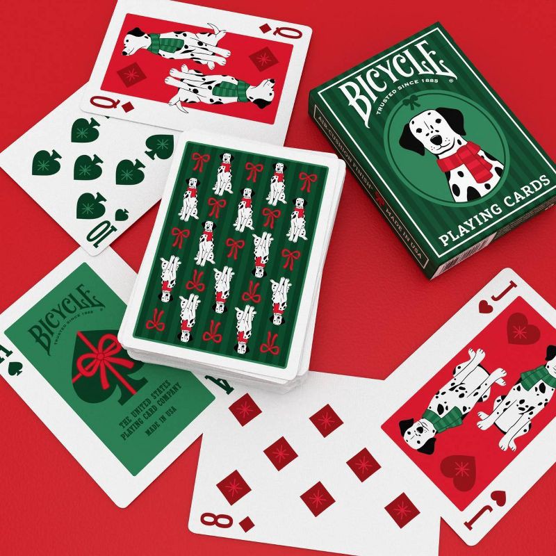 slide 7 of 7, Bicycle Dalmatians Green Playing Cards, 1 ct