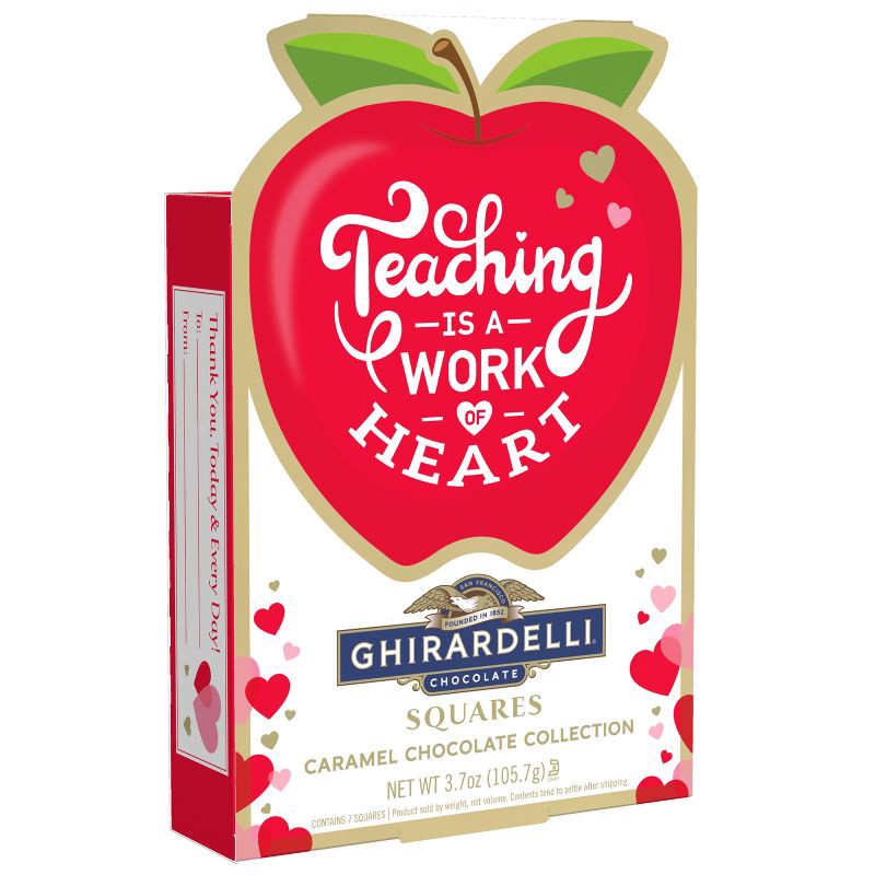 slide 2 of 7, Ghirardelli Valentine's Squared Collection Teacher's Gift Caramel Chocolate Candy - 3.7oz, 3.7 oz