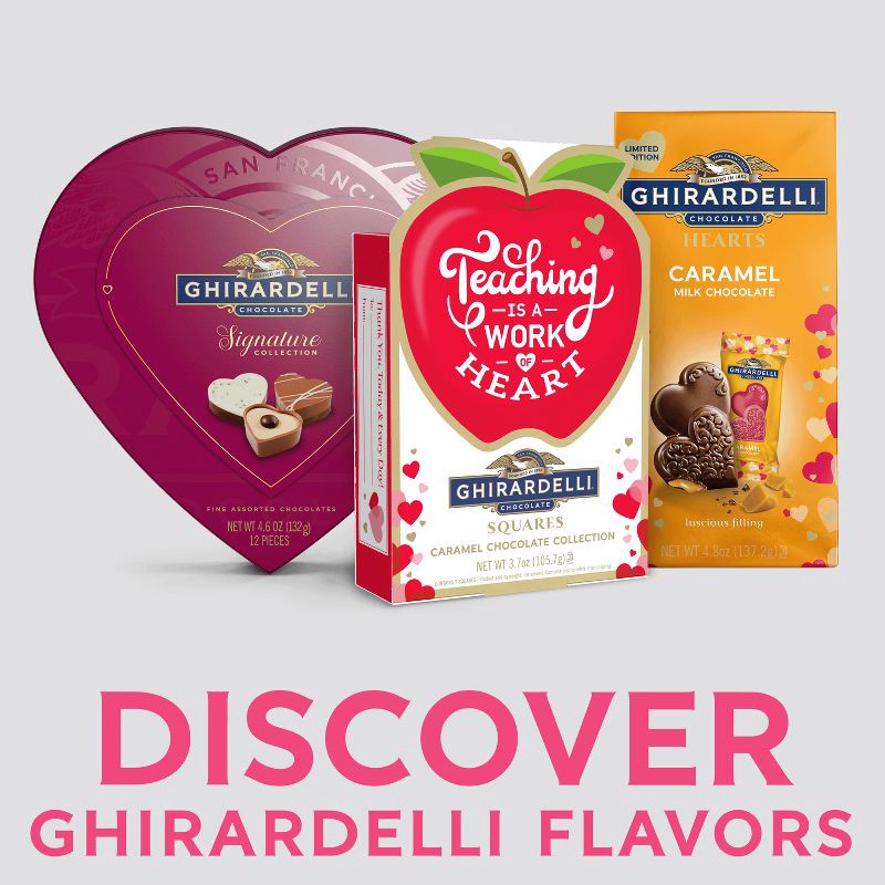 slide 3 of 7, Ghirardelli Valentine's Squared Collection Teacher's Gift Caramel Chocolate Candy - 3.7oz, 3.7 oz