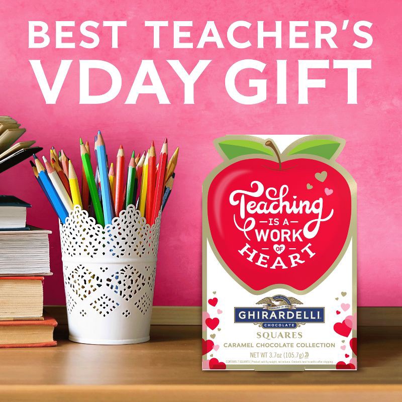 slide 5 of 7, Ghirardelli Valentine's Squared Collection Teacher's Gift Caramel Chocolate Candy - 3.7oz, 3.7 oz