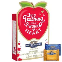Ghirardelli Valentine's Squared Collection Teacher's Gift Caramel Chocolate Candy - 3.7oz