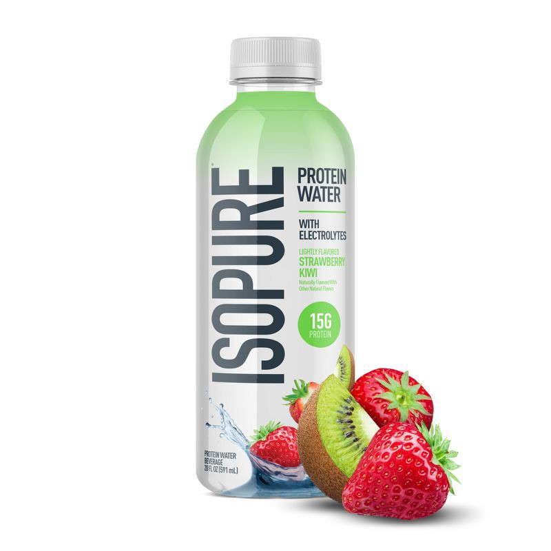 slide 1 of 11, Isopure Ready to Drink Strawberry Kiwi 15g Clear Protein Water with Electrolytes - 20 fl oz, 15 gram, 20 fl oz