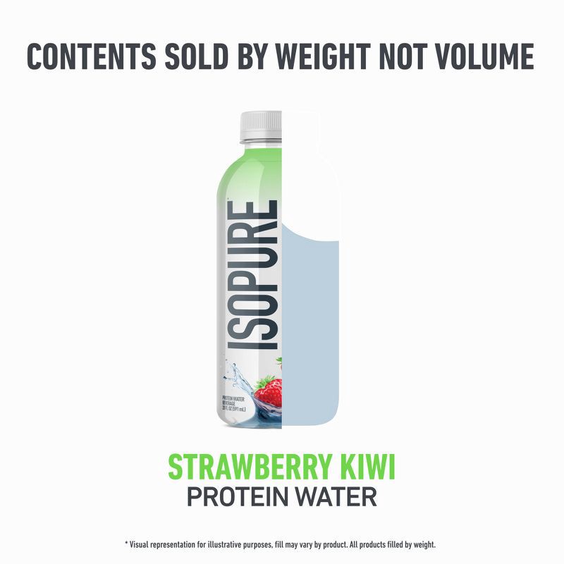 slide 7 of 11, Isopure Ready to Drink Strawberry Kiwi 15g Clear Protein Water with Electrolytes - 20 fl oz, 15 gram, 20 fl oz