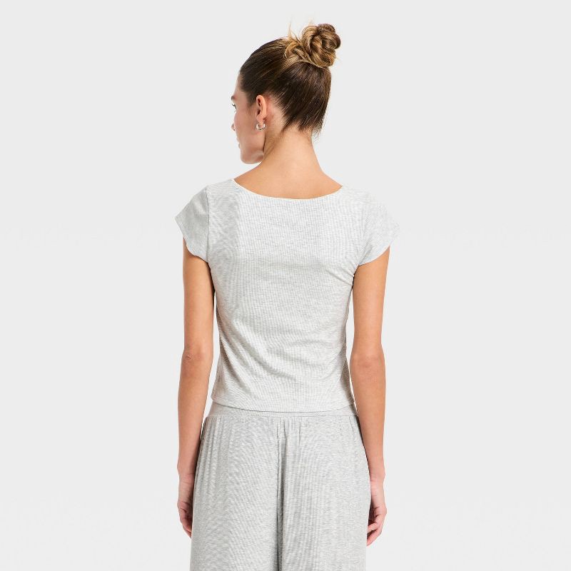 slide 4 of 5, Women's Modal Ribbed Cap Sleeve Support Tank Top - All In Motion™ Heathered Gray XXL, 1 ct