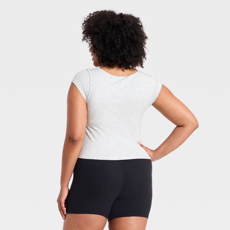 slide 5 of 5, Women's Modal Ribbed Cap Sleeve Support Tank Top - All In Motion™ Heathered Gray XXL, 1 ct