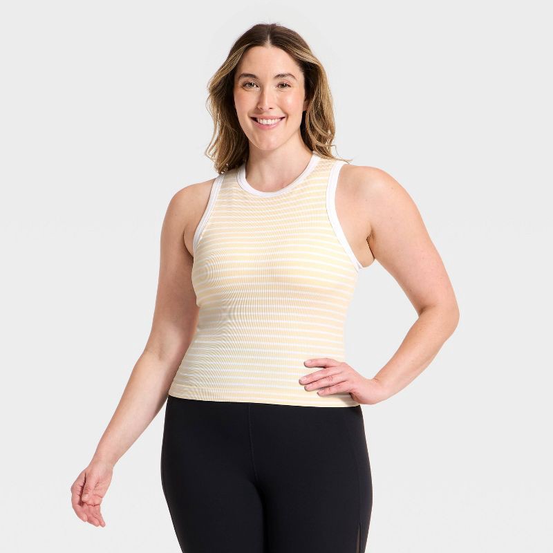 slide 2 of 5, Women's Seamless Support Tank Top - All In Motion™ Yellow XS, 1 ct