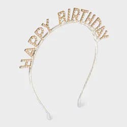 Girls' 'Happy Birthday' Pearled Headband - Cat & Jack™