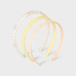 Girls' 3pk Flowers Headband Set - Cat & Jack™ Yellow/Pink