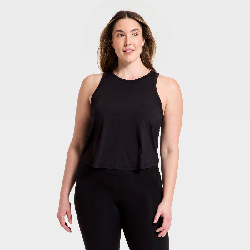 slide 4 of 5, Women's Mesh Back Run Tank Top - All In Motion™ Black XL, 1 ct