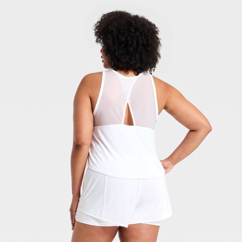 slide 5 of 5, Women's Mesh Back Run Tank Top - All In Motion™ White XXL, 1 ct