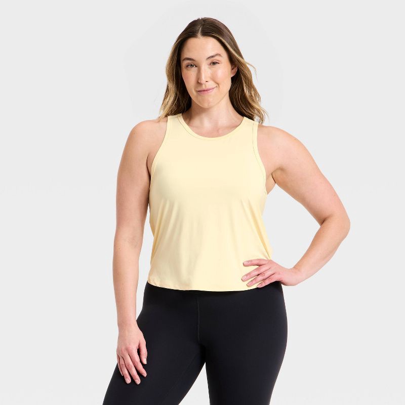 slide 4 of 5, Women's Mesh Back Run Tank Top - All In Motion™ Light Yellow XXL, 1 ct