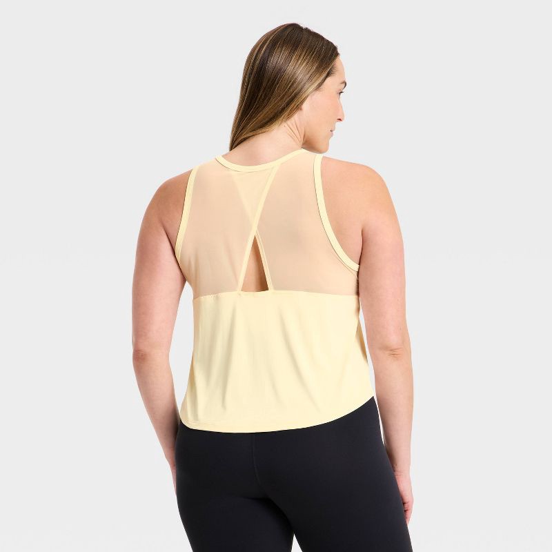 slide 5 of 5, Women's Mesh Back Run Tank Top - All In Motion™ Light Yellow XXL, 1 ct