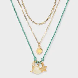 Girls' 3pk Layered Necklace Set with Sun and Starfish - Cat & Jack™